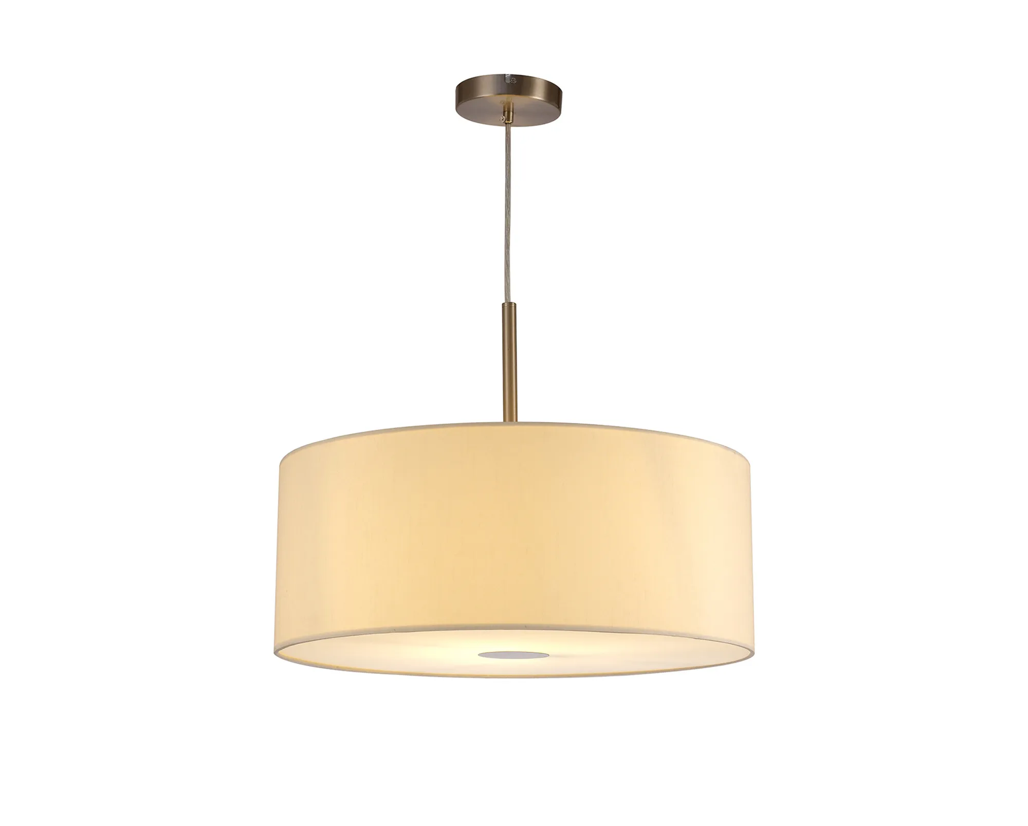 Baymont 50cm Pendant 1 Light Satin Nickel, Ivory Pearl, Frosted Diffuser DK0303  Deco Baymont SN IV